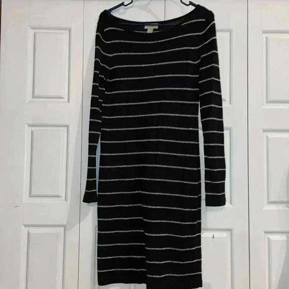 🌴🌴Loft Black Shine Sweater Dress-Medium - Picture 1 of 1